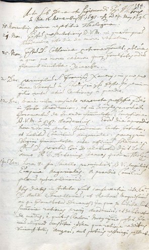 UAI, Tagebuch Theologische Fakultät, Bd. I. Eintrag v. 14. Dezember 1695. 
